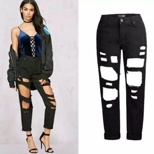 👖New Broken Hole Loose Straight Jeans👖